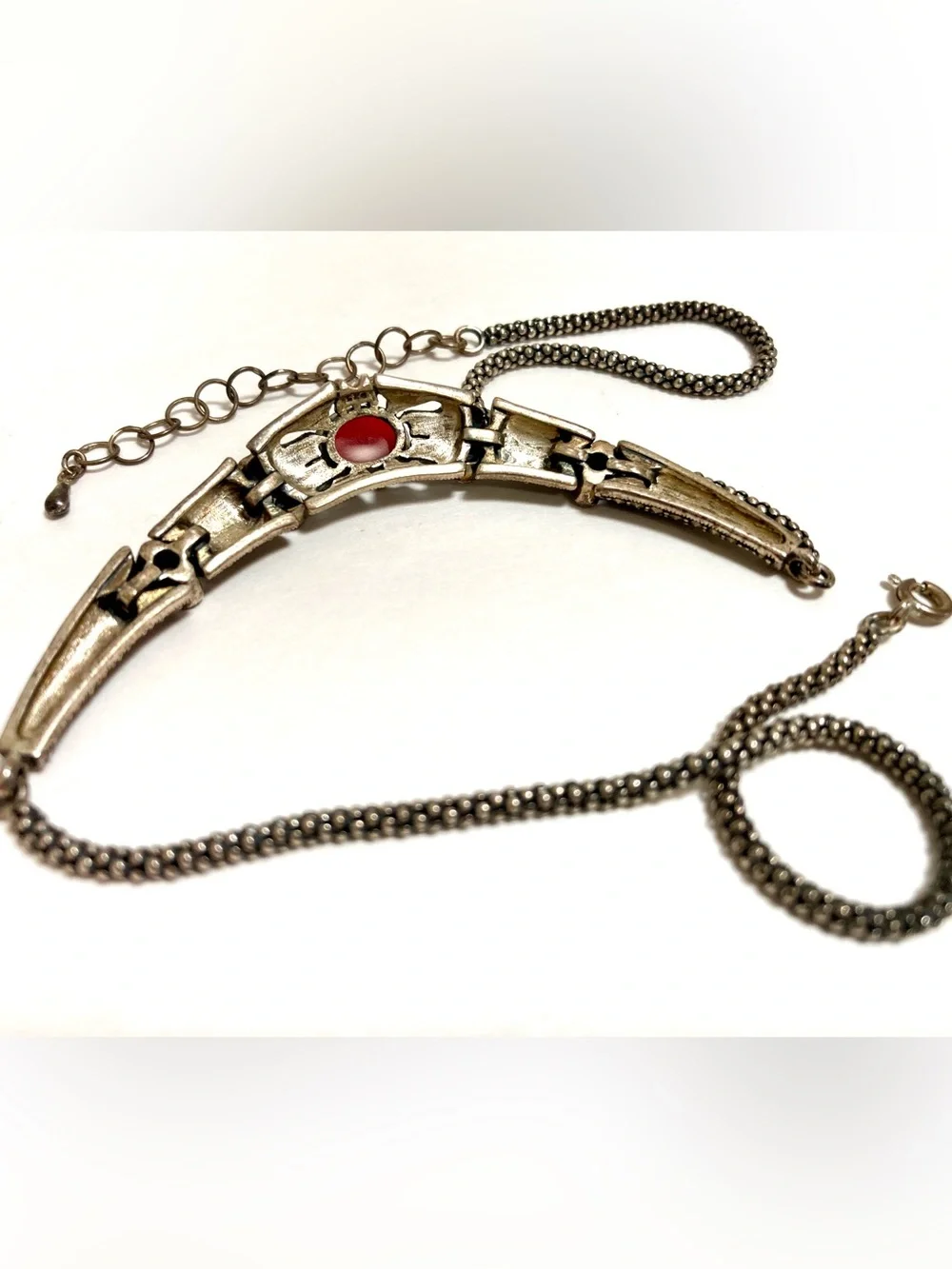 925 Sterling Silver Carnelian & Marcasite Jewelry Set